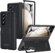 For Samsung Galaxy Z Fold 5 Case with Hidden Kicktand Hinge Protector Wireless C - £63.64 GBP