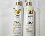 2 Pack Dove Body Wash Sun Rehydrate Body Cleanser Vitamin E Serum 17.5oz - £26.95 GBP