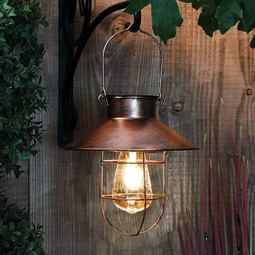 Solar Lantern Lamp Outdoor Hanging Waterproof Vintage  Solar Garden Lights with  - £63.62 GBP