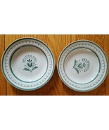 Arabia Finland Green Thistle Set of 2 Rimmed plates bowls 7 3/4 inches E... - $296.55 MXN