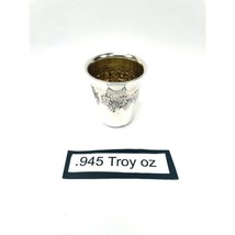 Vintage Judaica Etched Sterling Silver Liquor Wine Kiddush Cordial Cup 9... - $173.25