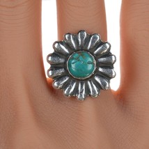 sz7 Vintage Navajo Curio silver turquoise ring - £86.24 GBP