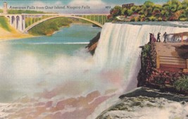 American Falls from Goat Island Niagara Falls New York NY Postcard C48 - £2.39 GBP