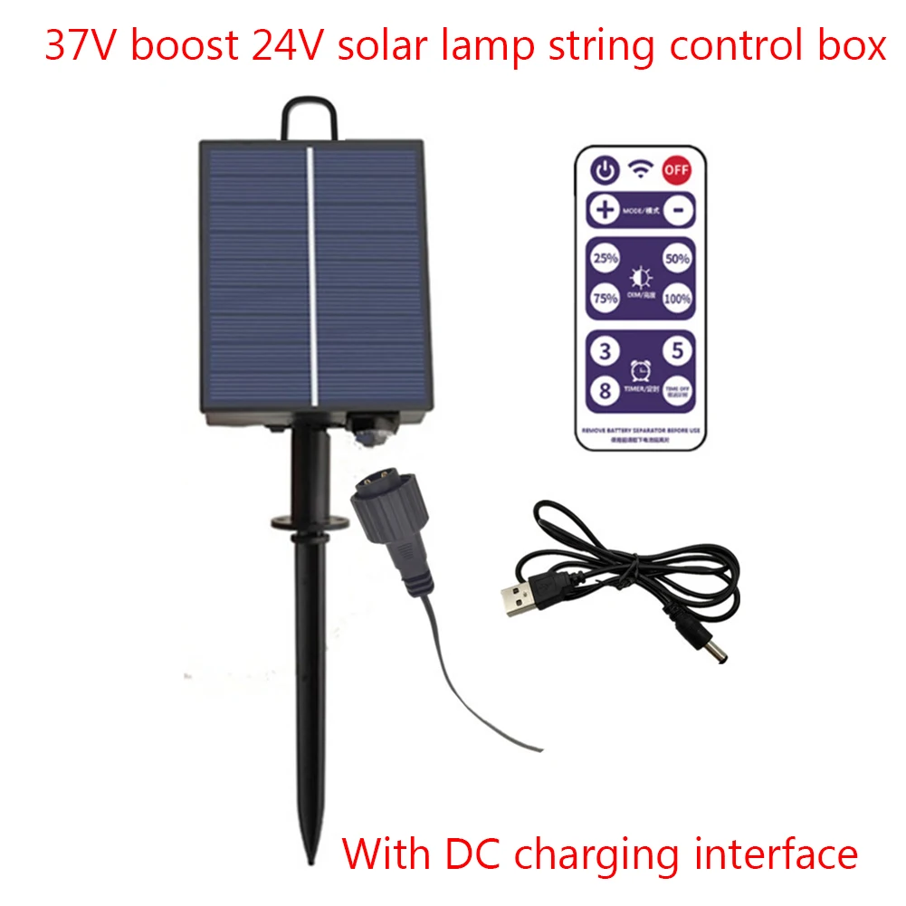 Solar Battery Box Kit Pack Powered Lithium Panel Light With Drill Digger Remote  - £45.96 GBP