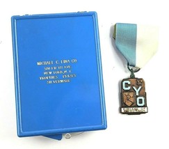 Vintage Rare Antique CYO Brooklyn Diocese Running Medal Pedant w/ Ribbon... - £9.43 GBP