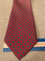 Silk Geometric Italian Pointed Neck Tie- Rene Chagal -3.5” Red/Blue Desi... - $3.47