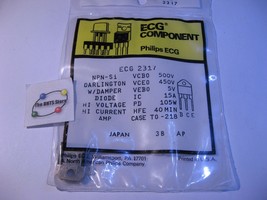 ECG2317 NPN Power Darlington Transistor Philips ECG  - NOS Qty 1 - $8.54
