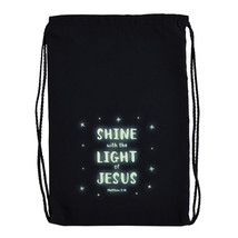 &quot;Shine&quot; Glow-in-the-Dark Drawstring Backpack in Blue | SKU: BACK1001 - £3.14 GBP