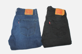 Lot of 2  Levi’s 501 Black Jeans 33x32 Button Fly + 502 Dark Blue 33x30 - £28.72 GBP