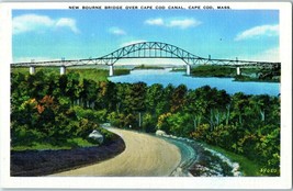 The Bourne Bridge over Cape Cod Canal Postcard Massachusetts - £4.40 GBP