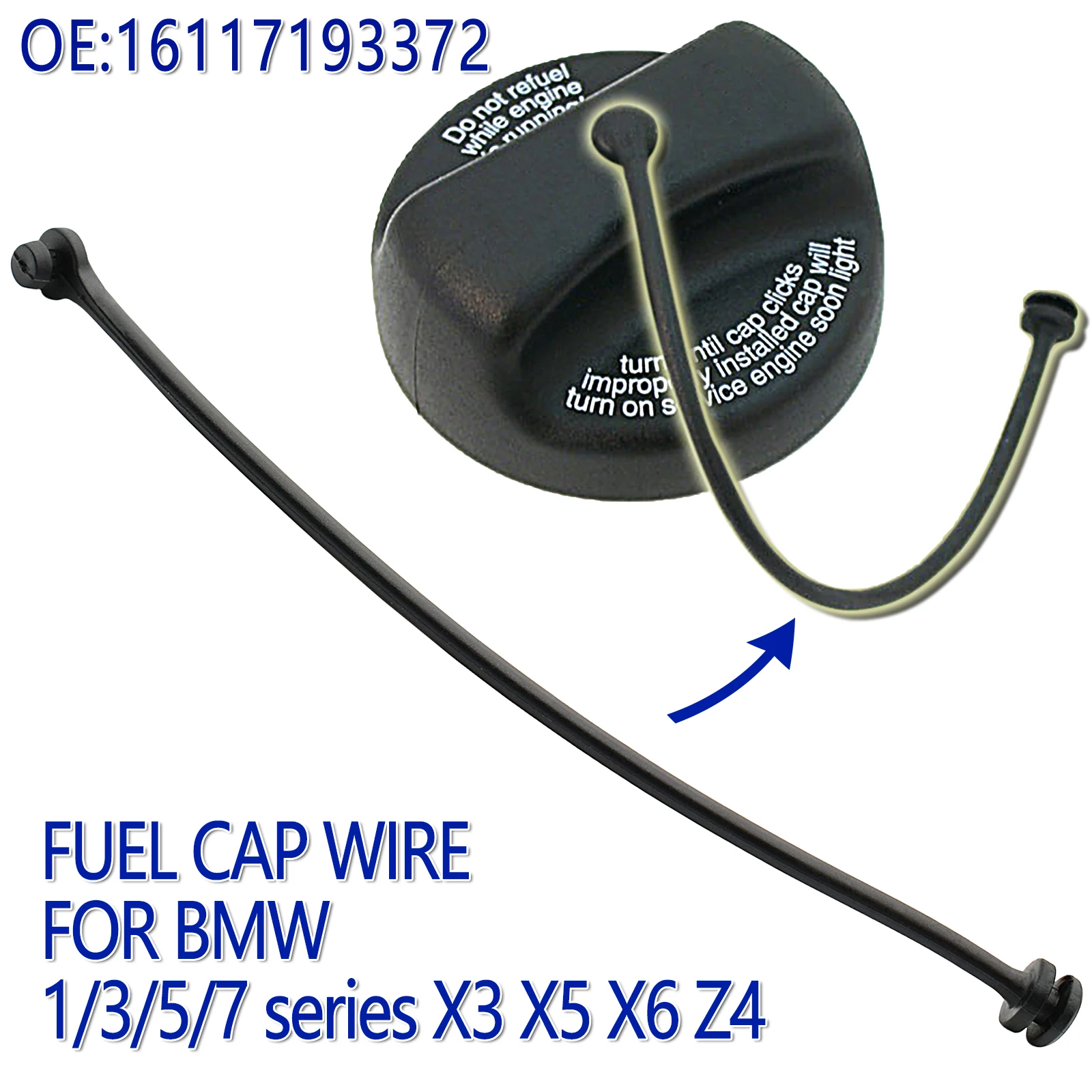 Universal Car Oil Fuel Cap Wire Tank Cover Line for BMW E81 E82 E87 E88 E46 E9 - £10.34 GBP