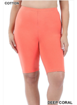  Zenana  Premium 2X  Stretch Cotton Spandex Bermuda Shorts Deep Coral - $10.88