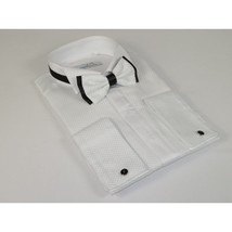 Mens CEREMONIA Tuxedo Formal Shirt 100% Cotton Turkey Slim Fit #stn 13 jkp White image 2