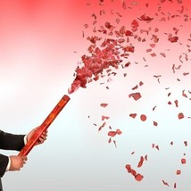 Red Rose Petals Confetti Cannon - 24 Inch Long with Vibrant Colors - $61.99