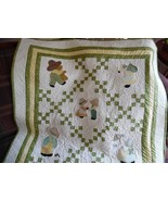 Sun Bonnet Sue and Overall Bill in Green and Yellow Quilt - £115.54 GBP
