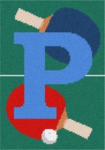 Pepita Needlepoint kit: Letter P Ping Pong Table, 7&quot; x 10&quot; - $50.00+
