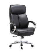 Lorell Executive Big &amp; Tall Ergonomic Leather Chair - Black Bonded Leath... - $813.73