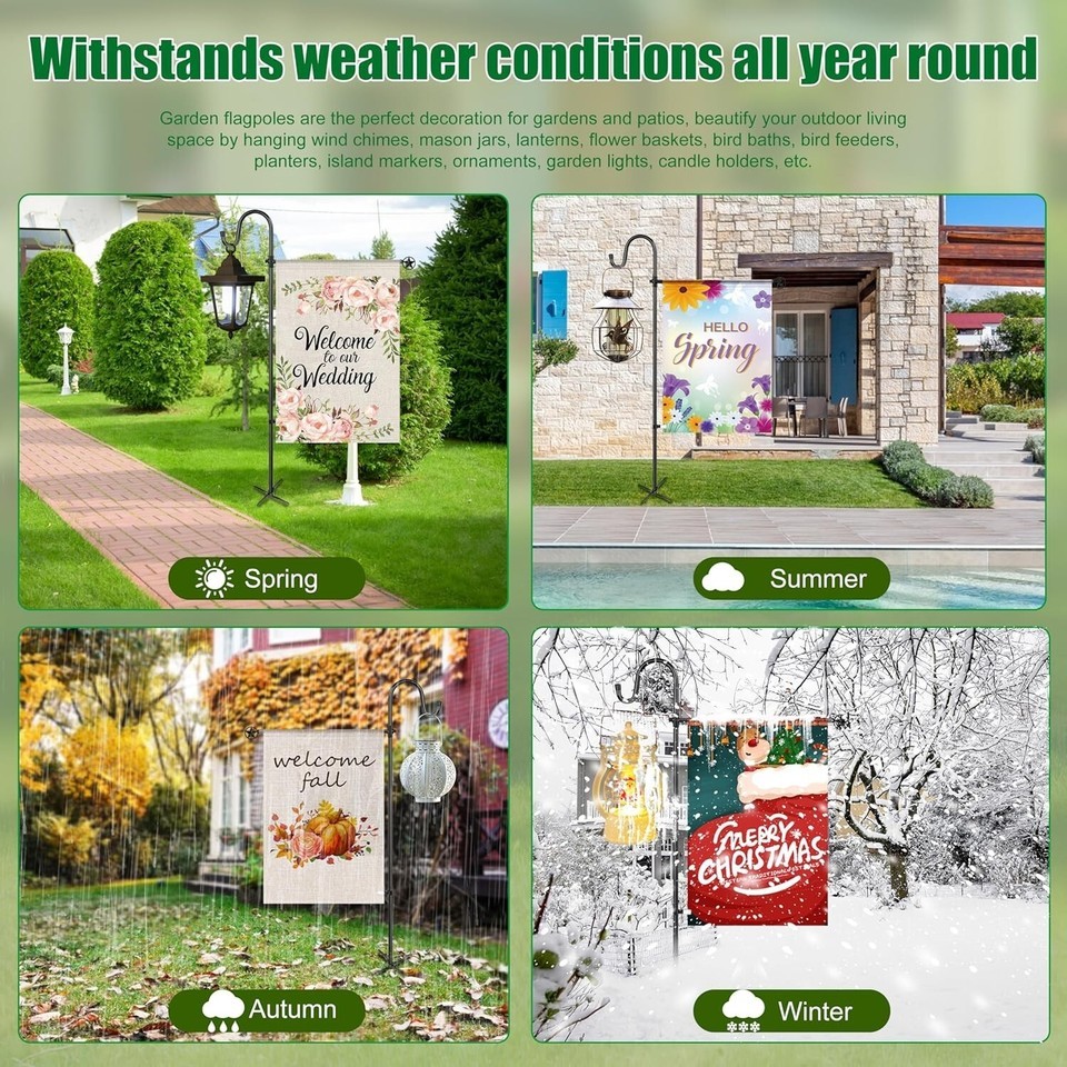 Heavy-Duty Alloy Steel Garden Flag Holder - Stylish 2-Pack with Easy Setup Item image 8