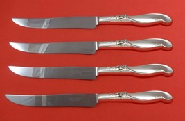 Silver Melody by International Sterling Steak Knife Set Texas Sized Custom - £225.45 GBP
