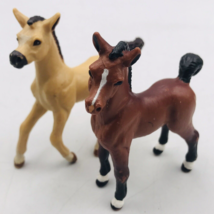 Two (2) Vintage 1997 Safari Brown &amp; Tan Foal Baby Horse Figurines -- 3&quot; ... - £9.53 GBP