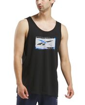 Reebok Men Regular Fit Graphic Sleeveless Tank Top Black Size Small - $17.99