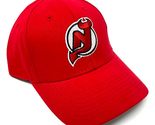 MVP New Jersey Devils Logo Hockey Red Curved Bill Adjustable Hat - £14.06 GBP