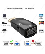 HDMI to VGA converter with audio | 3.5mm HD 1080P Adapter Console PC TV - £9.40 GBP