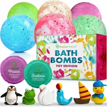 Premium Quality Fizzy Bath Bombs Kids 6 Set, Surprise Inside Gift Box - £7.27 GBP