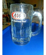 Vintage A&amp;W ROOT BEER Mug Oval Logo ALL AMERICAN FOOD Full Size Heavy Glass - £11.78 GBP