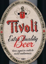 Vintage Tivoli Extra Quality Stewart McKee &amp; Company Beer Label  1940s - $8.99