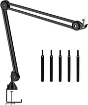 Microphone Stand Heavy Duty Mic Arm Stand Suspension Scissor Boom Stands, Black - £37.67 GBP