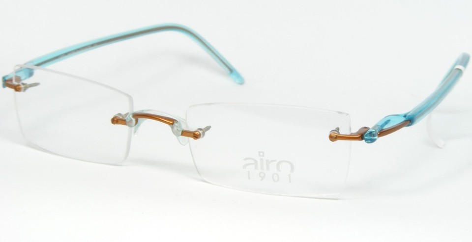 Airo 1901 190 OR41 ORANGE-GINGER /AQUA EYEGLASSES GLASSES RIMLESS 47-16-... - $64.33