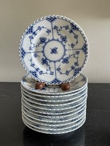 Vintage 12 Royal Copenhagen Blue Fluted Full Lace 6&quot; Bread Plates  # 1088 - £751.00 GBP