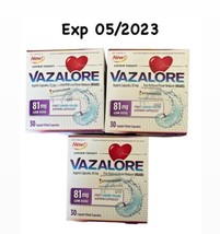 3 Vazalore Aspirin 81 Mg Low Dose Pain Treatment - 30 Capsule Each - £77.84 GBP