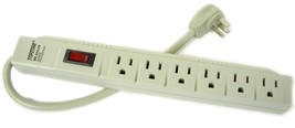 6 Outlet Surge ProTecTor right Angle Power Strip Plug GREY TOPZONE 06-TZ... - £16.30 GBP