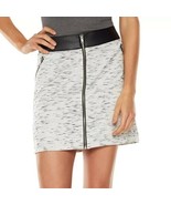 Rock &amp; Republic White S/D Skirt w/Faux Leather Waist Women s Sz M-XL NWT... - $21.36