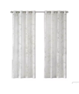 Madison Park Curtain White Kauna Palm Leaf Sheer Grommet Top Single Pane... - $383.67 MXN