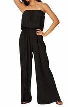 Bns strapless pleated wide leg jumpsuit in Black - £34.07 GBP