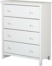 Pure White, Coastal South Shore Cotton Candy 4-Drawer Chest. - £165.91 GBP