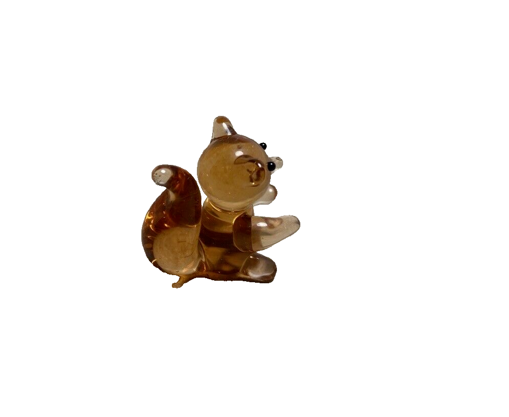 Ganz Miniature Brown Art Glass Squirrel Animal Figurine .75 inch - $8.65