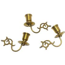 Lot fo 3 Vintage 5" Brass Candle Stick Candlestick Holder Wall Sconce Sc... - $39.59