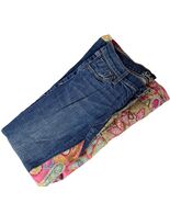 Upcycled Old Navy Denim Maxi Skirt Size 4 Long Boho Patchwork Pink Paisl... - $68.32 CAD