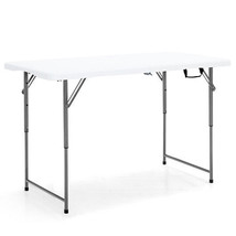 3-Level Height Adjustable Folding Table - Color: White - £89.35 GBP