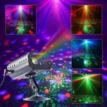 CHINLY Party Lights RGB 3 Lens DJ Disco Stage Laser Light Sound Activate... - £67.39 GBP
