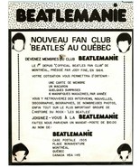 Vintage Quebec Beatles Ventola Club Flyer - Beatlemanie - £33.09 GBP