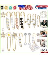 Quality 17-Piece Brooch Pins with Storage, Perfect for Dressing Up Any O... - $26.56 CAD