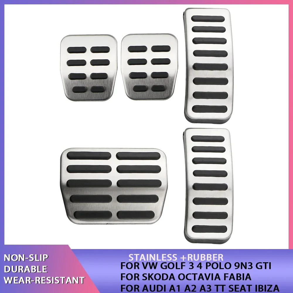 Stainless steel car pedals for vw golf 3 4 polo 9n3 gti for skoda octavia fabia thumb200