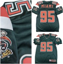 Vintage Mens Colosseum Miami Hurricanes 2 Sided Football Jersey Green Size S - £51.19 GBP