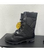WIDEWAY Men&#39;s Military Jungle Boots Full Grain Leather Boots Black 8 - $64.12 CAD