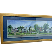CJ Brown Country House Print Street Scene 18x40 Wood Picture Frame Doubl... - £27.90 GBP